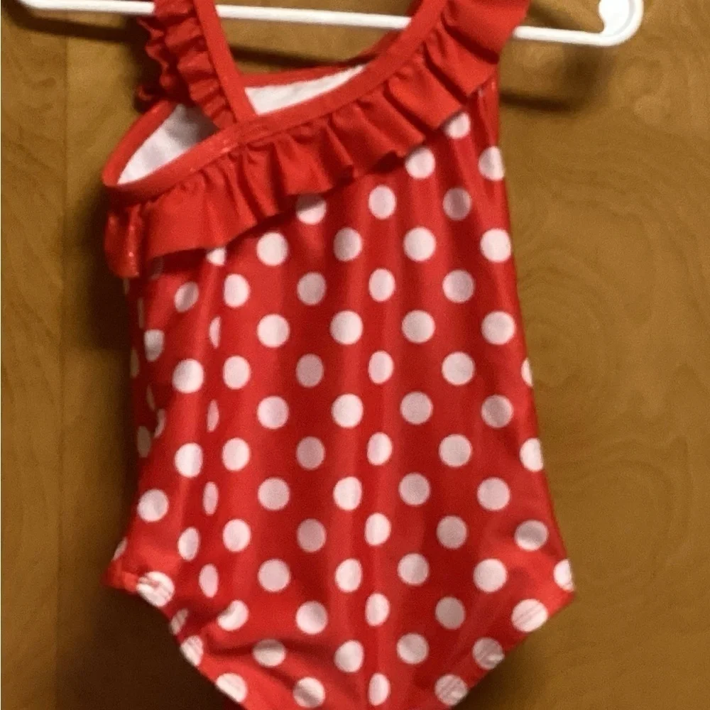 SIZE 2T MINNIE MOUSE BATHING SUIT & COVER UP IN EXCELLENT CONDITION GENTLY WORN
